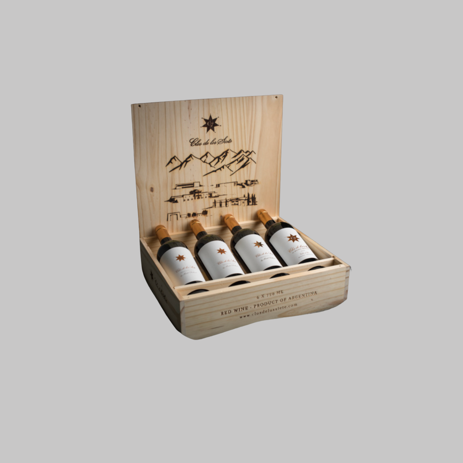 Clos de los Siete Luxus-Holzbox (Jahrgänge 2015, 2016, 2017 & 2021)