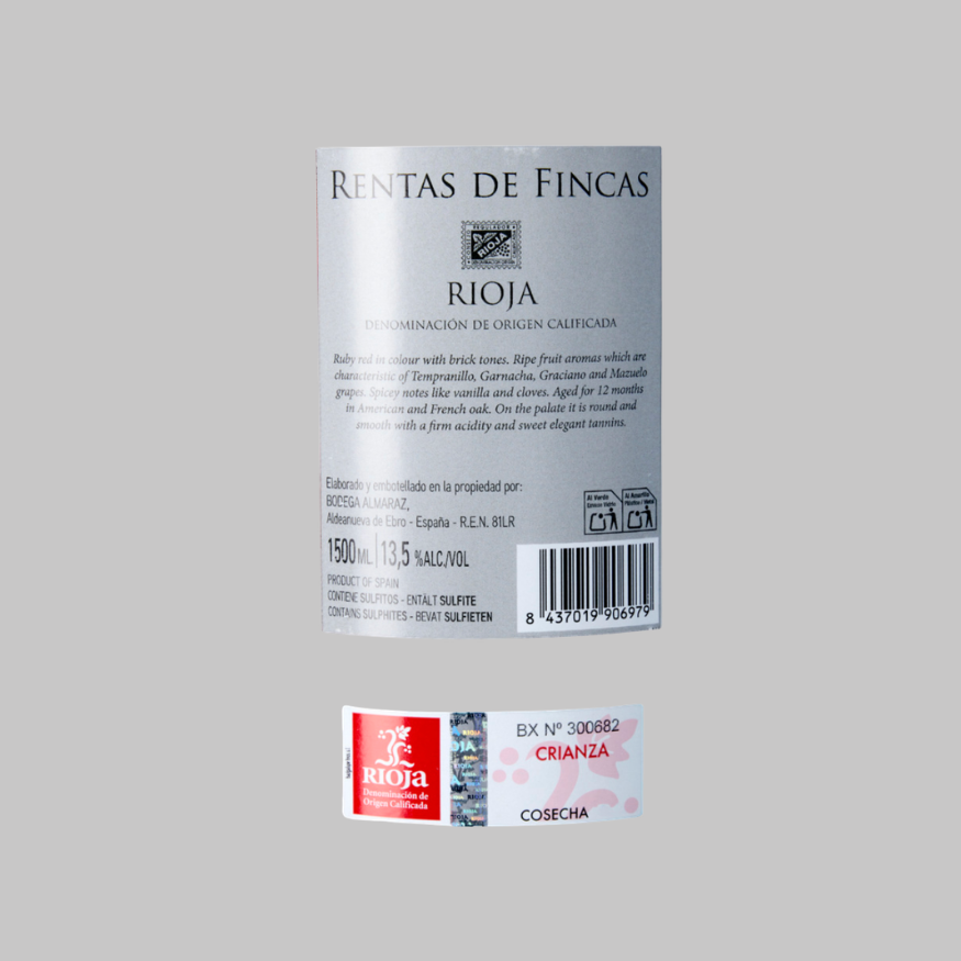 RENTAS DE FINCAS RIOJA  MAGNUM 1,5L